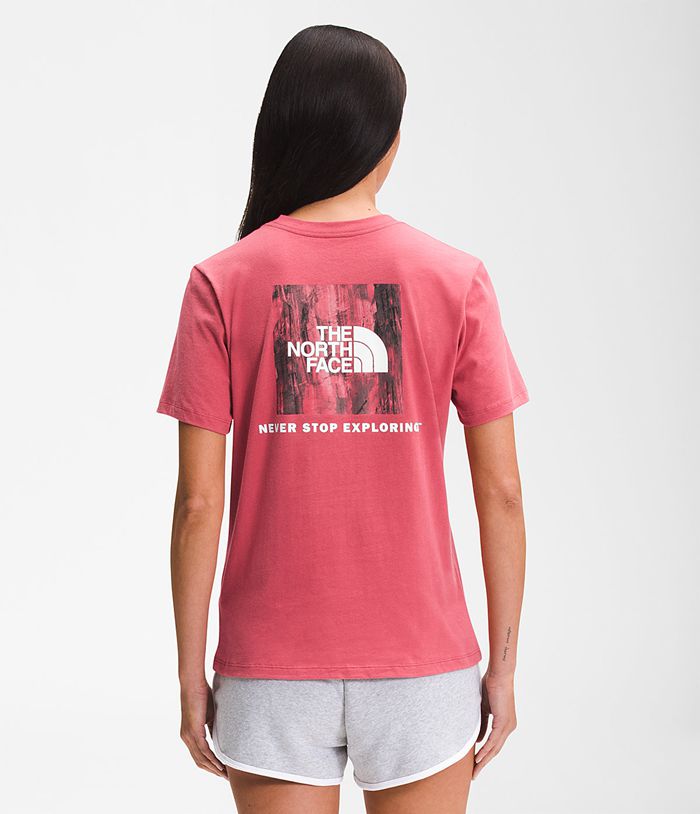 The North Face T-Shirts Dames Korte Mouw Box Nse RXDC37241 - Roze